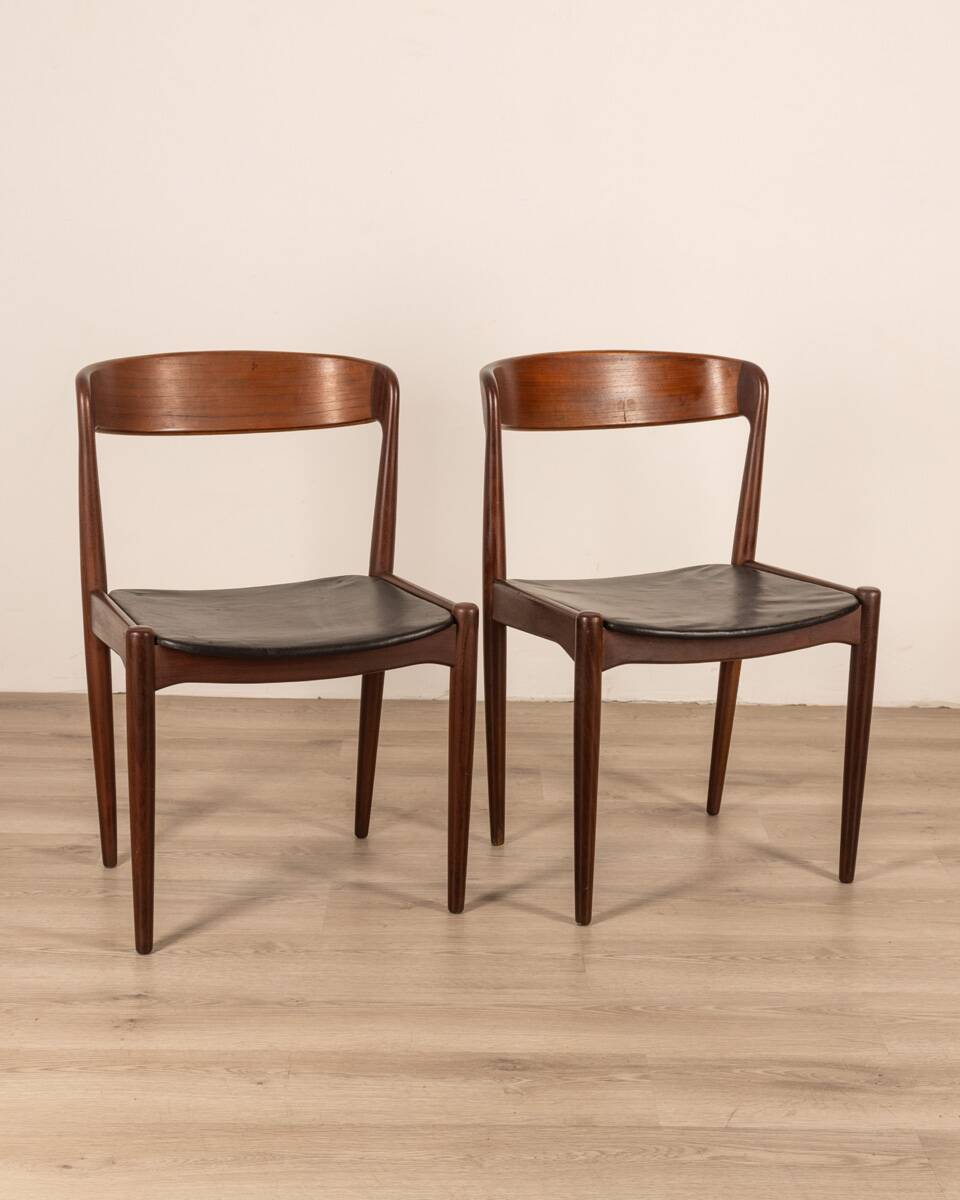 Pair of vintage 50's teak chairs designed by hovmand olsen