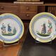 Pair of Quimper earthenware plates from the 1930s - D=17.5cm