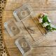 Duralex vintage glass and silver metal tray/servant
