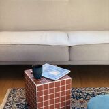 Cube ceramic tile side table