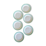 6 assiettes à dessert vert menthe