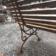 Cast iron garden bench with wooden slats