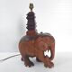 Magnificent vintage art deco elephant lamp 1940s 1950s in solid wood 40s 50s