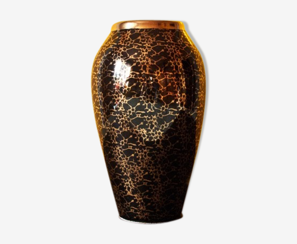 Black and gold vase Chodzież | Selency