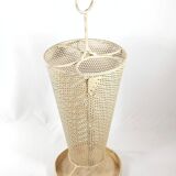 Porte parapluie vintage en tole perforée, design 1960