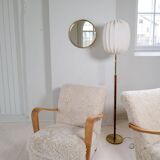 Round brass mirror from the mid-century by Glasmäster in Markaryd, Sweden, 1960s.
