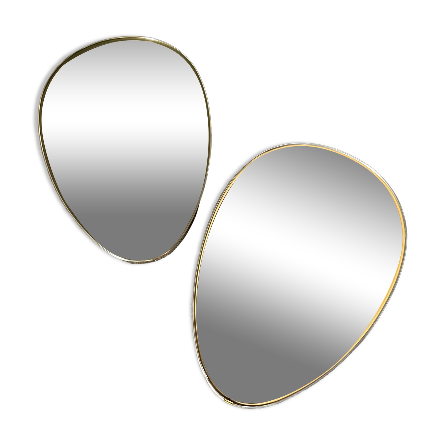 Pair of vintage free-form mirrors from the 60s and 70s