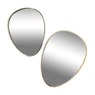 Pair of vintage free-form mirrors from the 60s and 70s