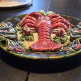 Assiette en barbotine langouste