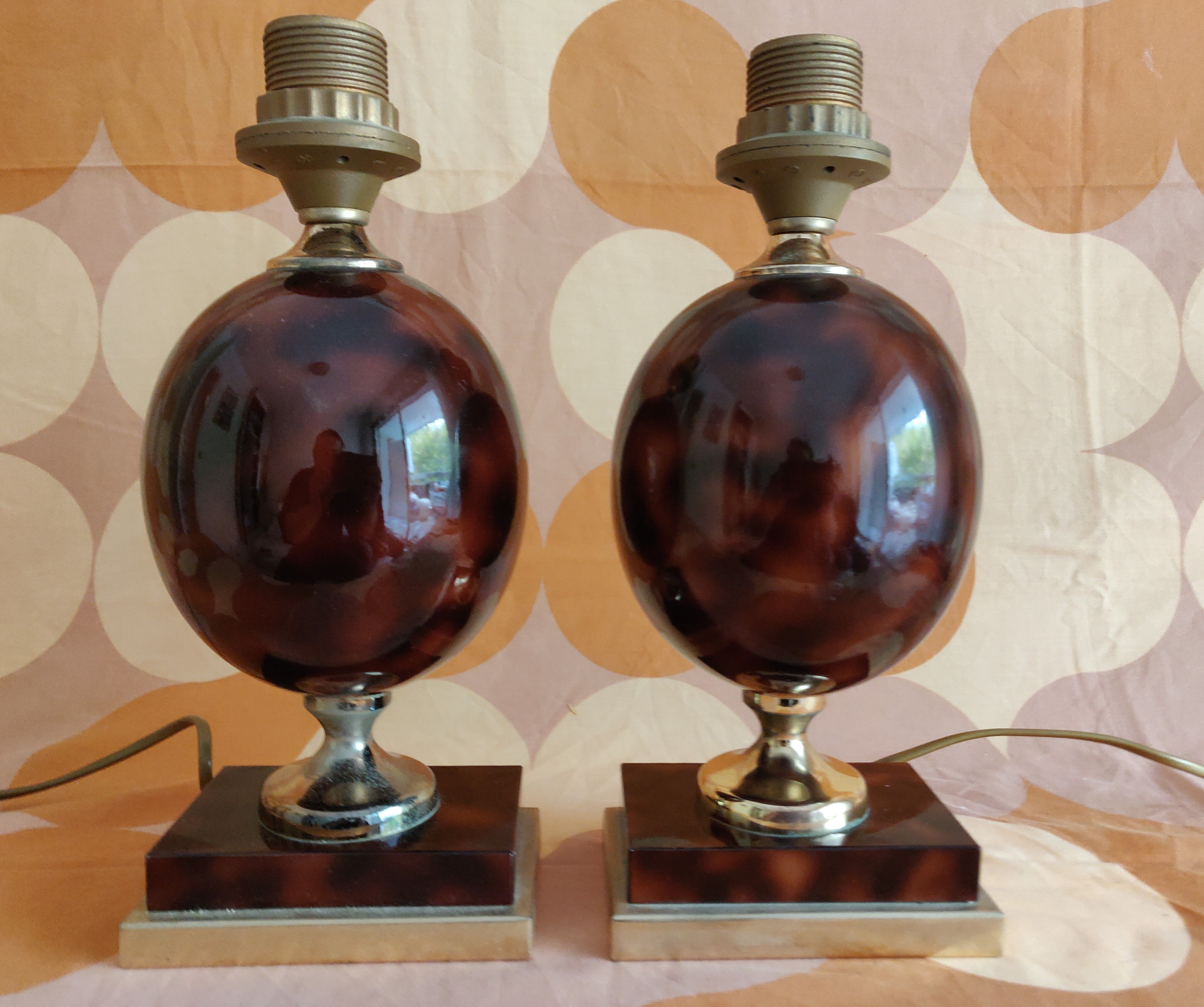 Modernist lamps Barbier style ceramic 1970