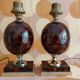 Modernist lamps Barbier style ceramic 1970
