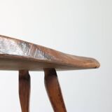 Vintage wooden brutalist milk stool