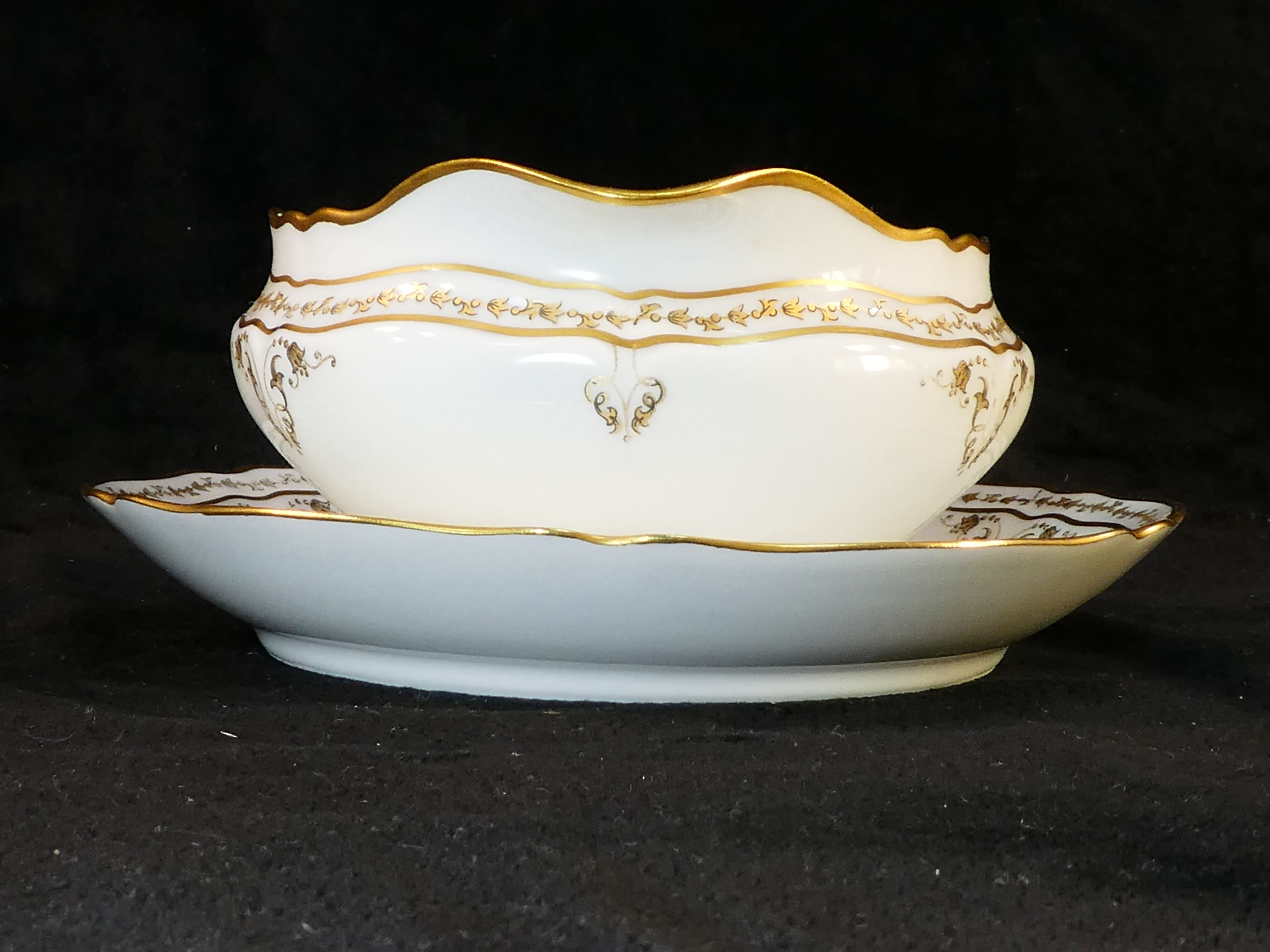 Porcelain sausage of Limoges giraud gilded hand painted