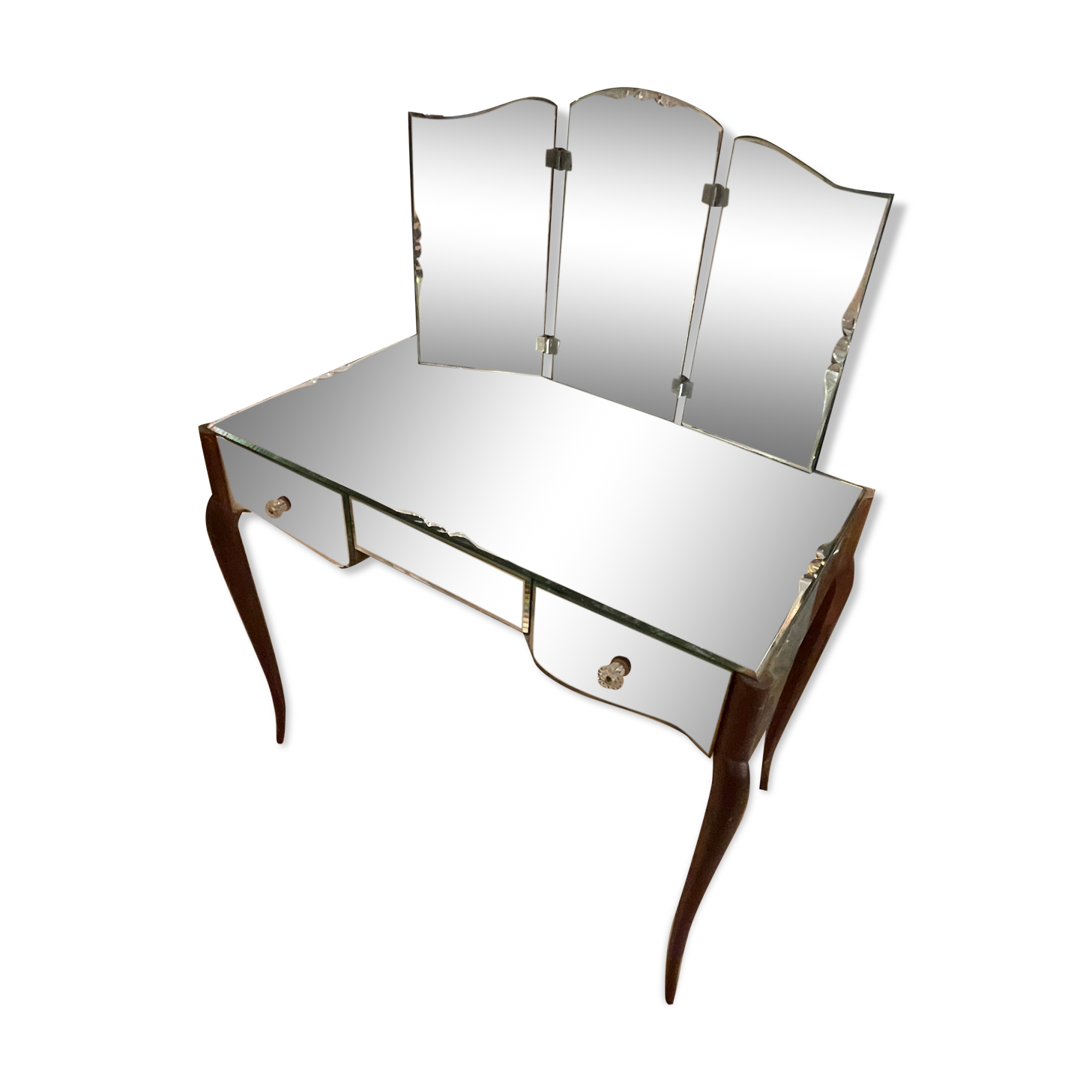 Glass-covered dressing table