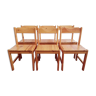 Series of 6 pine chairs 1980