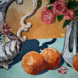 "Vase and Flowers" oil on canvas signed William Joël 1982