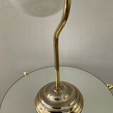 Vintage lamp from the 70s in brass and opaline