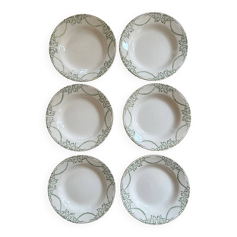 Series of 6 old soup plates