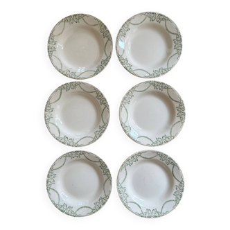 Set of 6 old soup plates