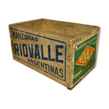 Wooden fruit transport box Argentina 1958