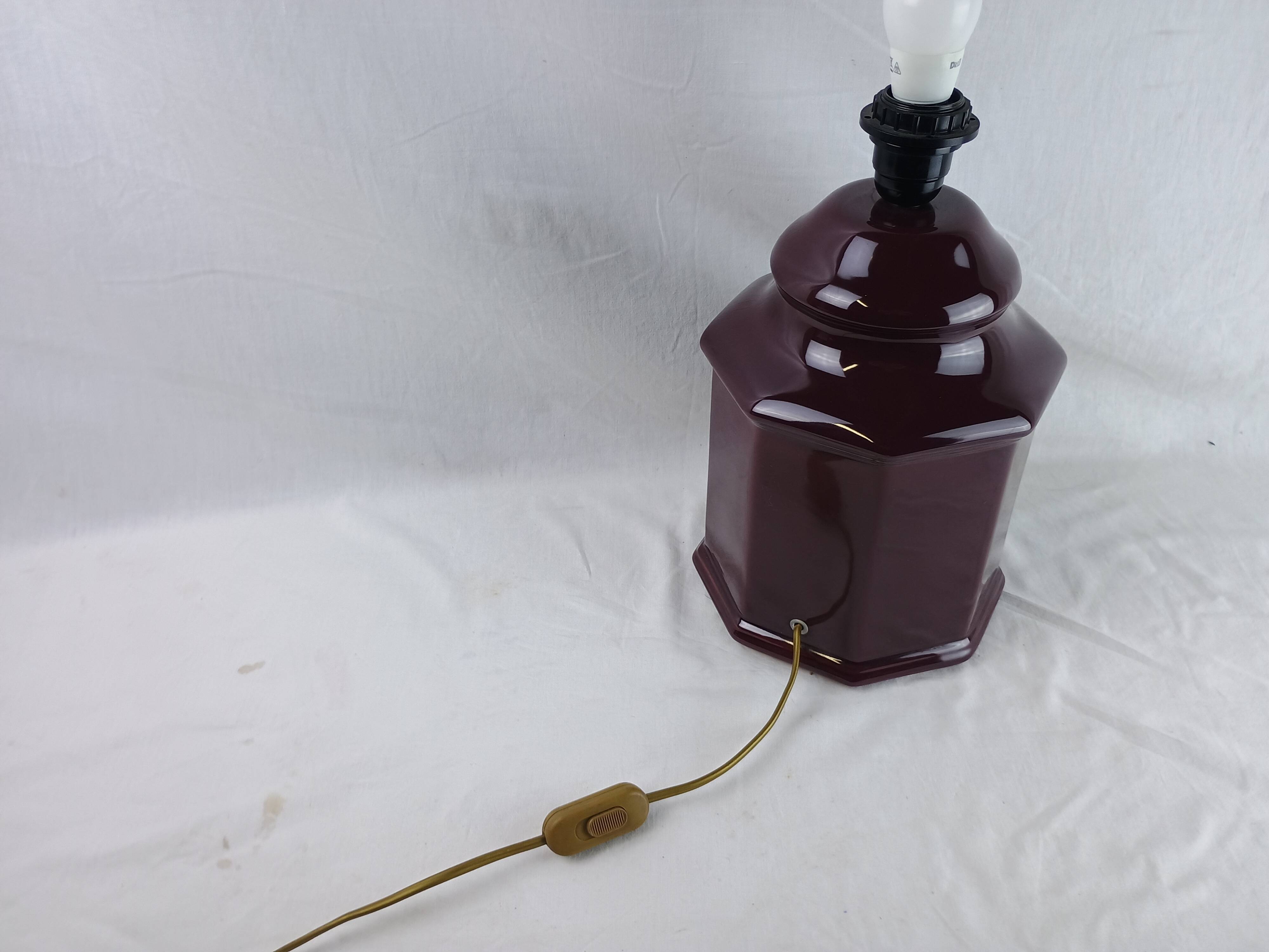 Vintage Black Ceramic Table Lamp Retro Chic