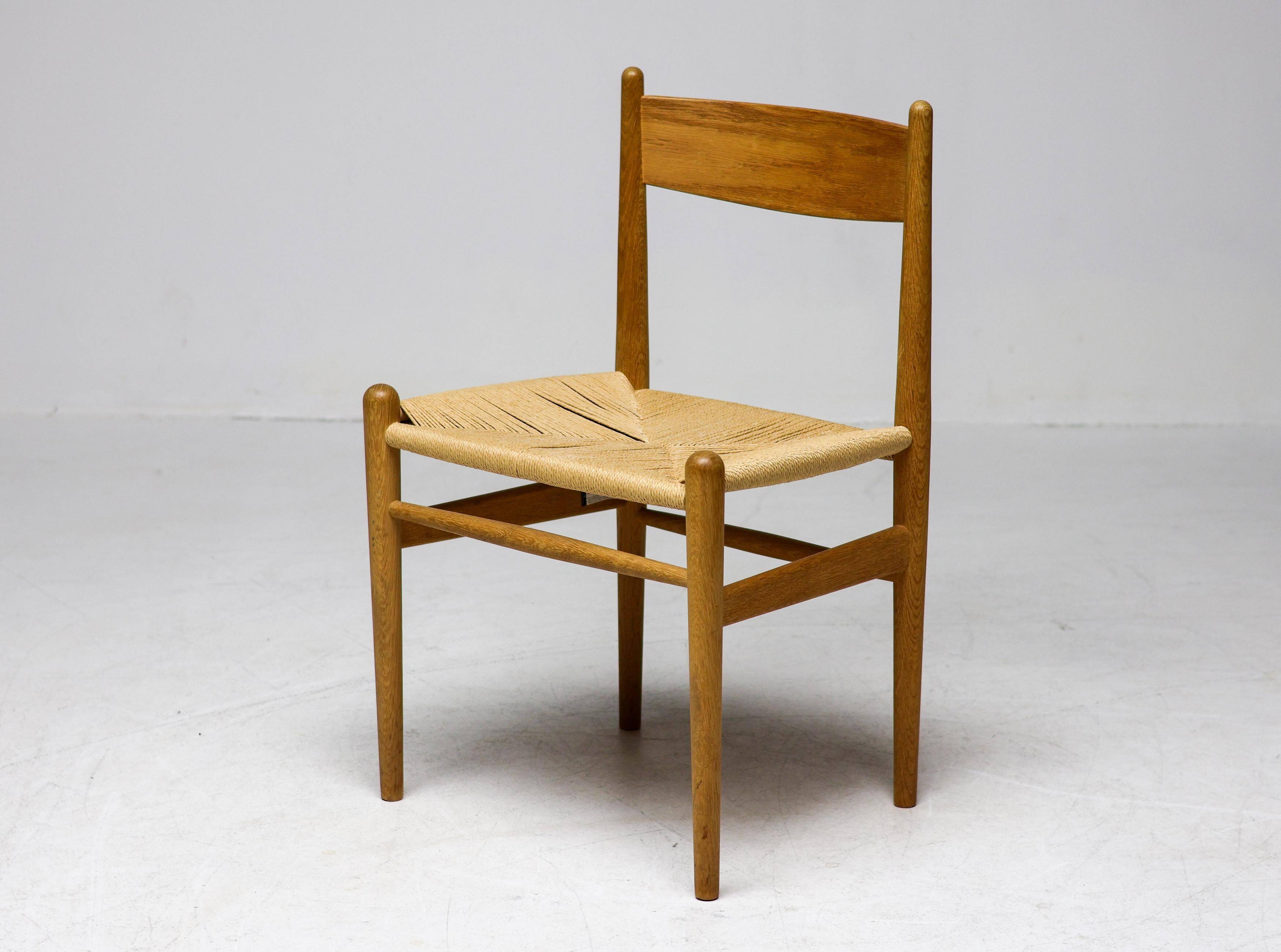 CH36 dining chair, matched, in soap-treated oak by Hans J. Wegner for Carl Hansen.