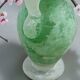 Small green Murano vase with handles – blown glass - "scavo" type
