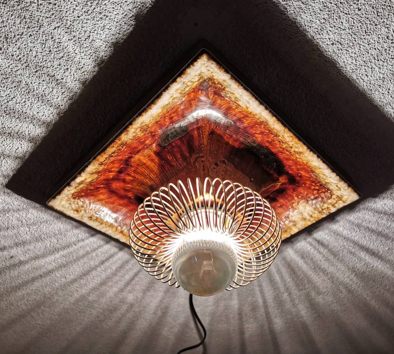 Vintage 1970s ceramic lava applied