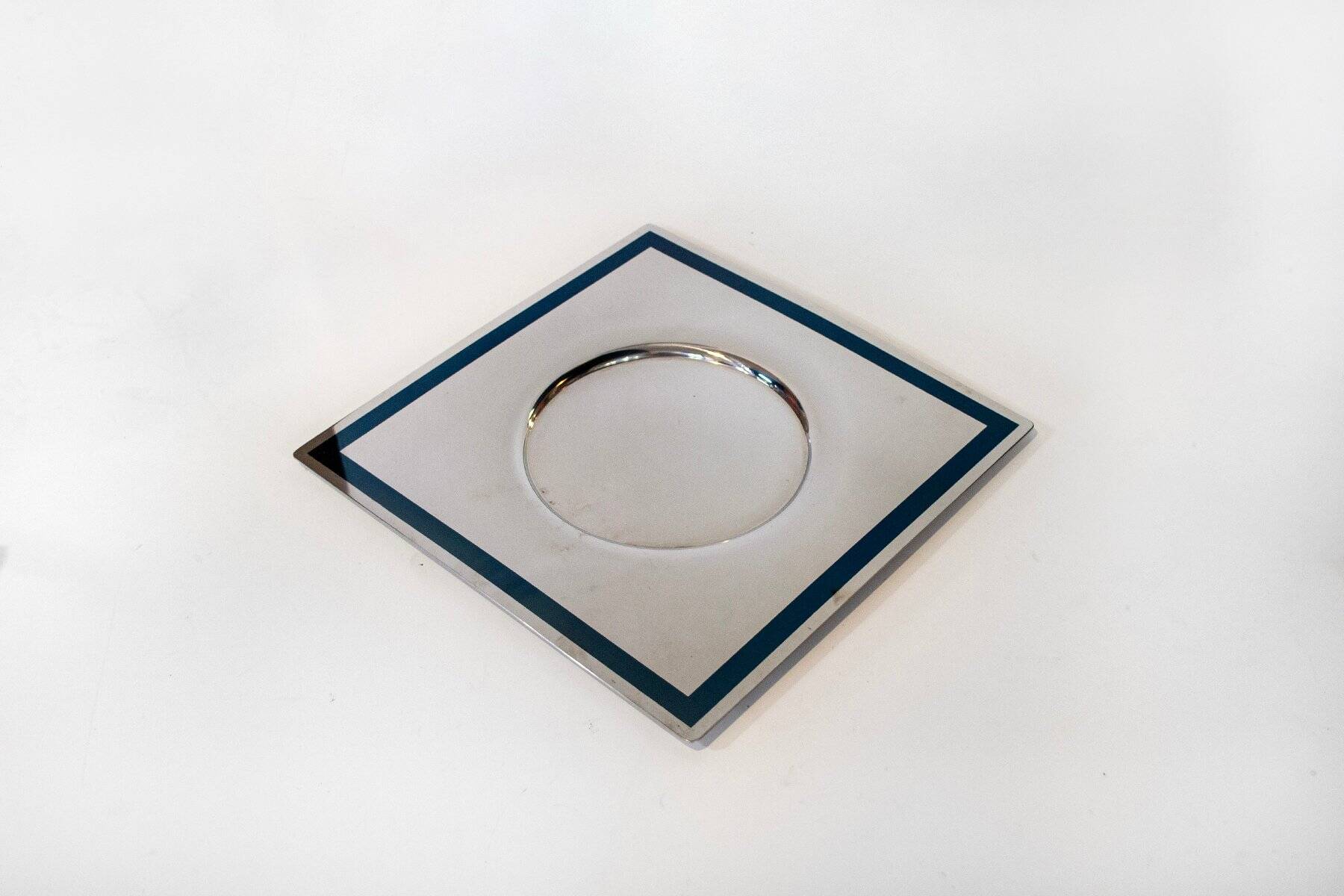 Vintage Italy tray in steel by Sambonet, 1970s