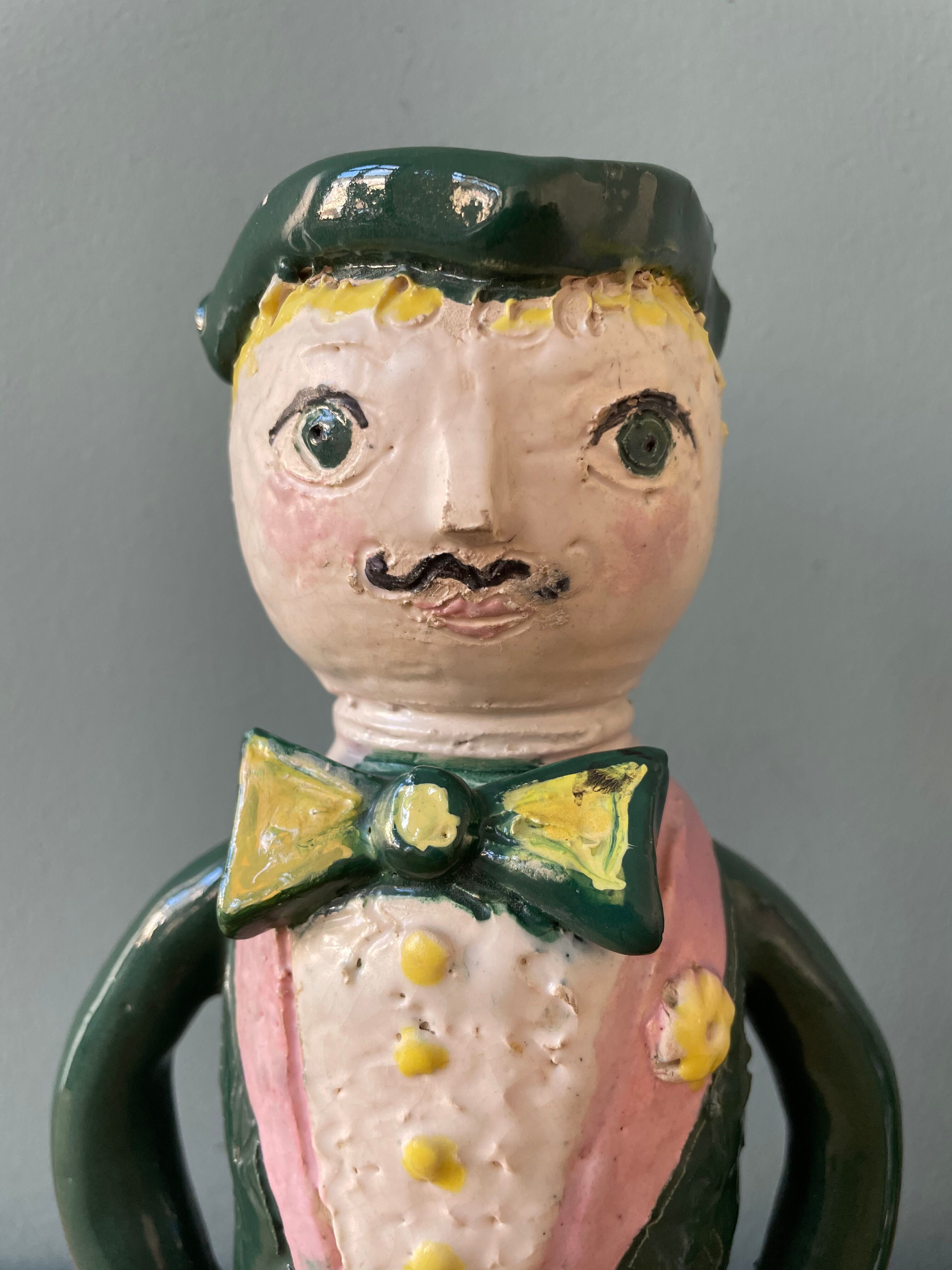 Pair of earthenware sconces signed Borderie - Szekely