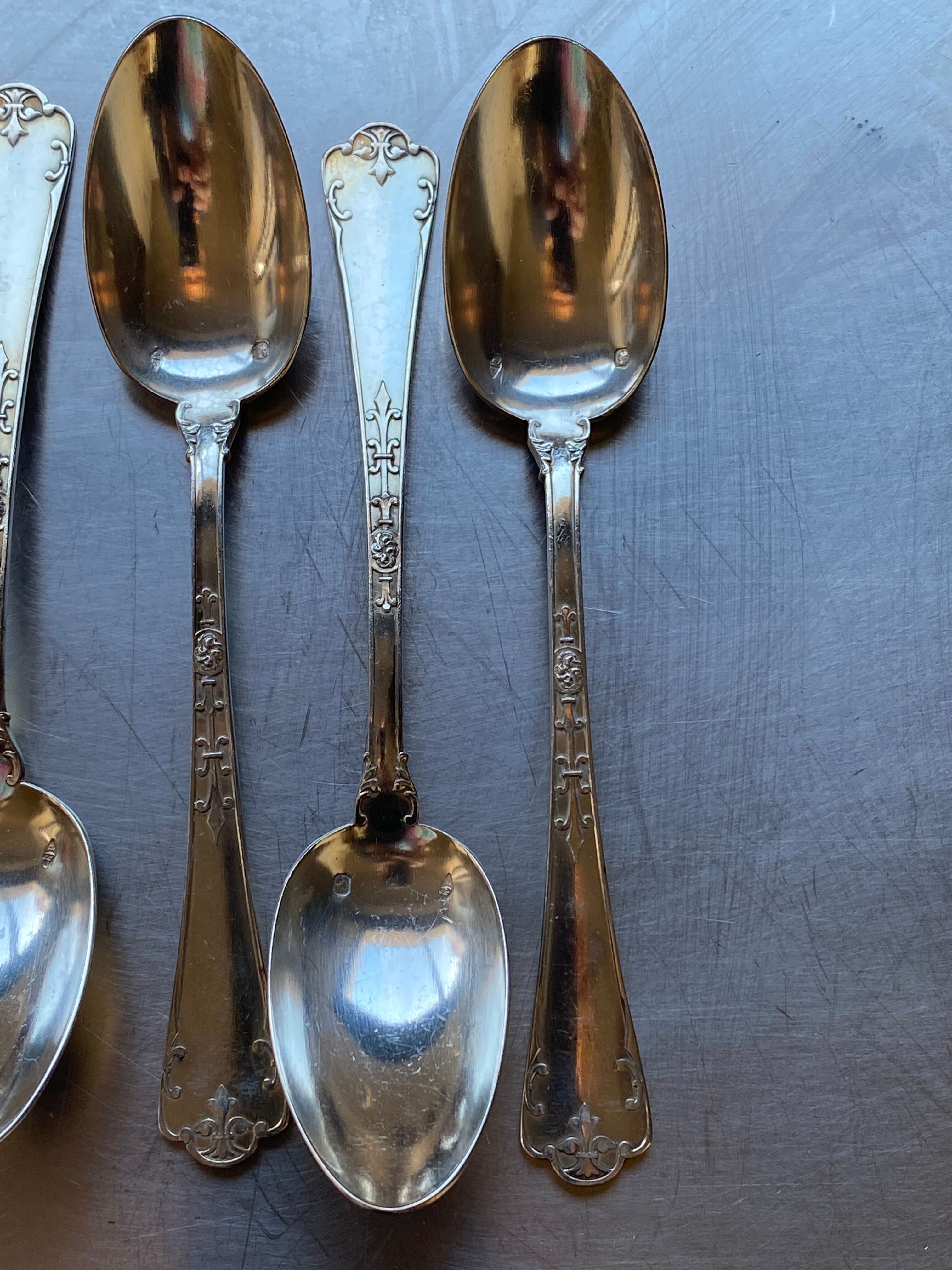 12 mocha spoons , solid silver, Émile Puiforcat