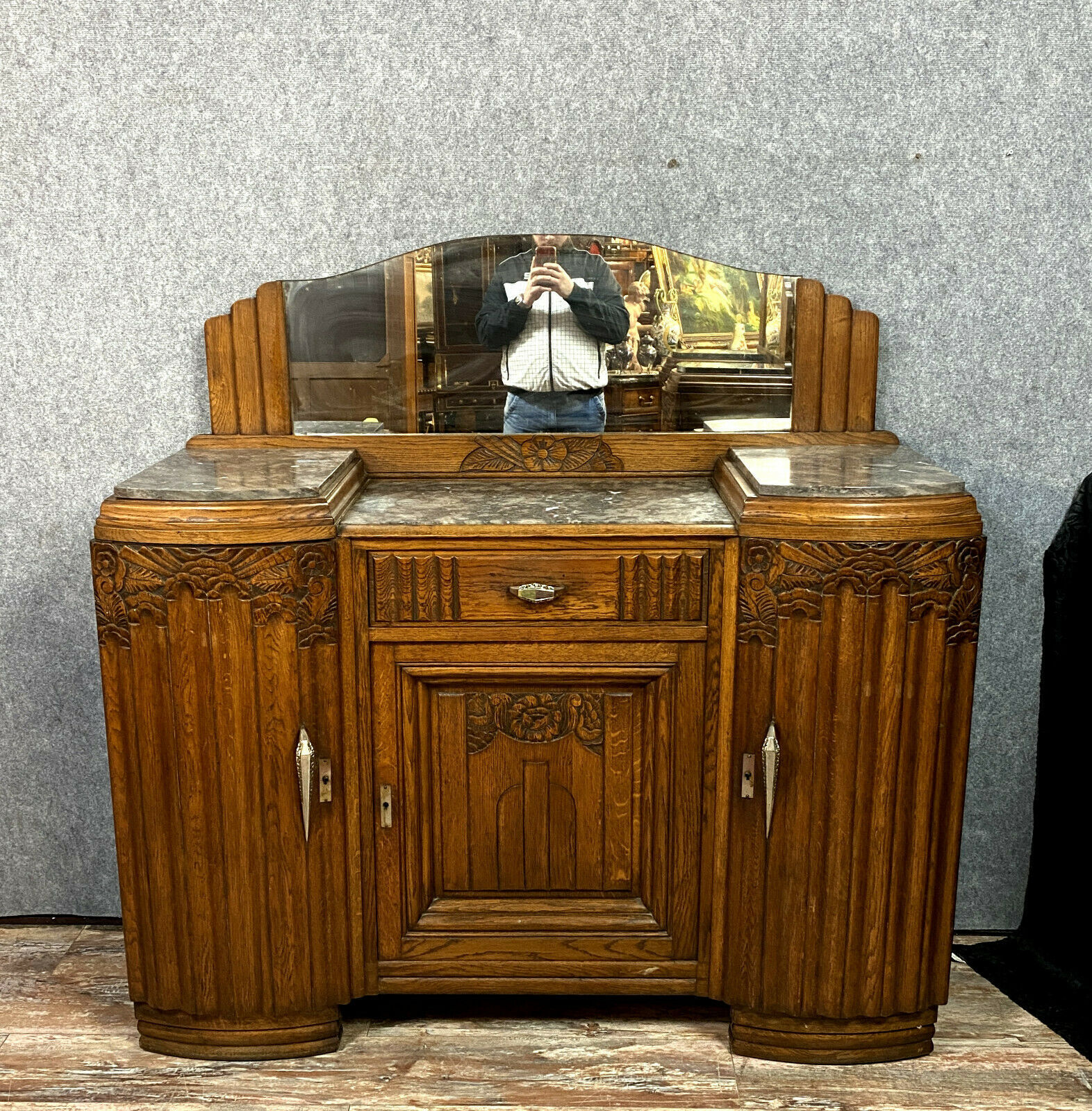 Buffet "éventail" époque Art Déco en chêne massif vers 19201930 Selency