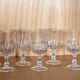 6 verres à pied en cristal sonore taillé – années 70