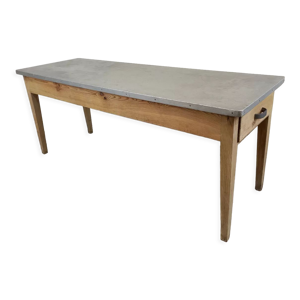 Table de bistrot plateau zinc 185