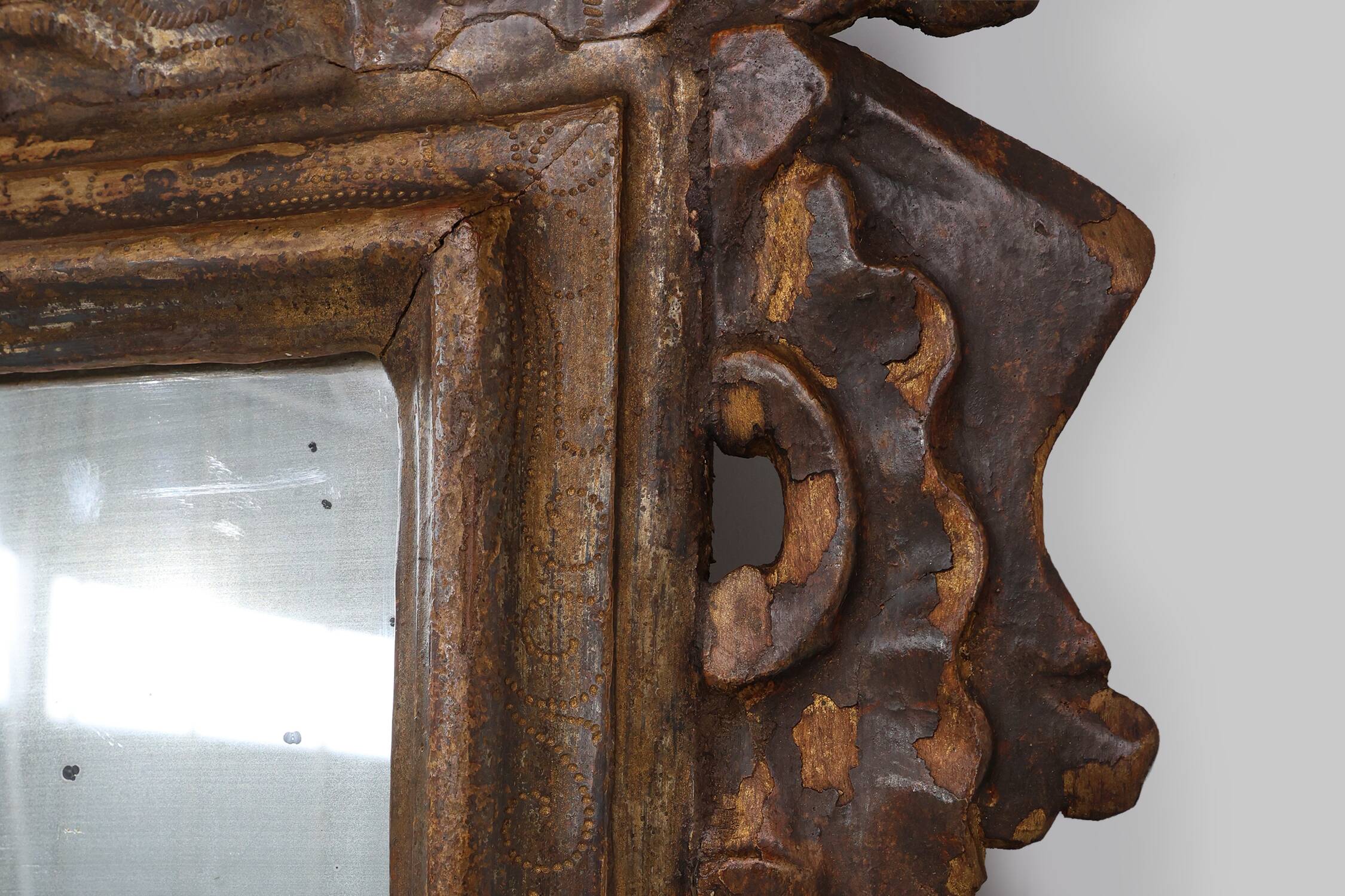 Italian Renaissance–Baroque Carved Wood Mirror, 17th Century