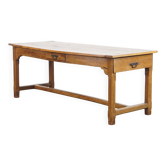 Table de ferme française antique en bois fruitier du XVIIIe siècle