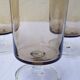 Set of 9 smoked glass wine glasses 70's