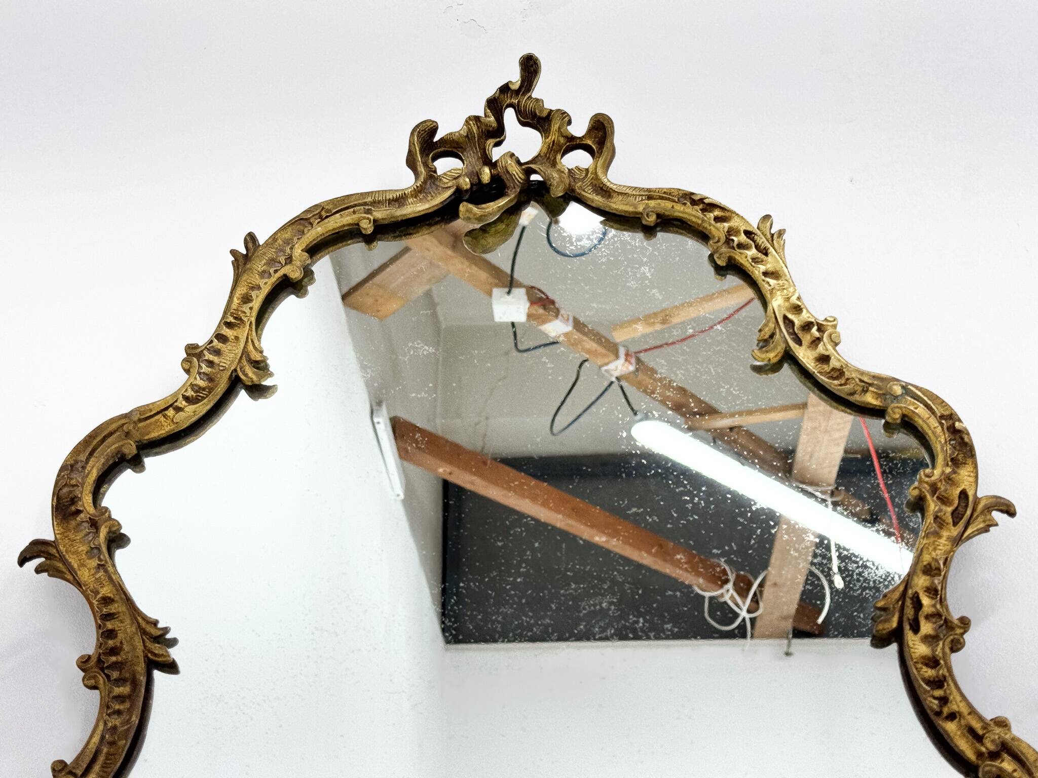 Antique brass french wall mirror