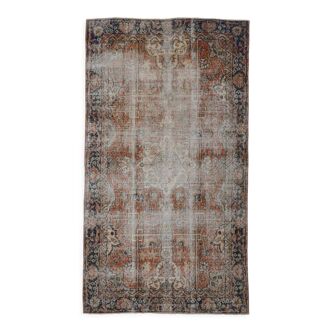 Tapis vintage floral bleu marine 107x188cm