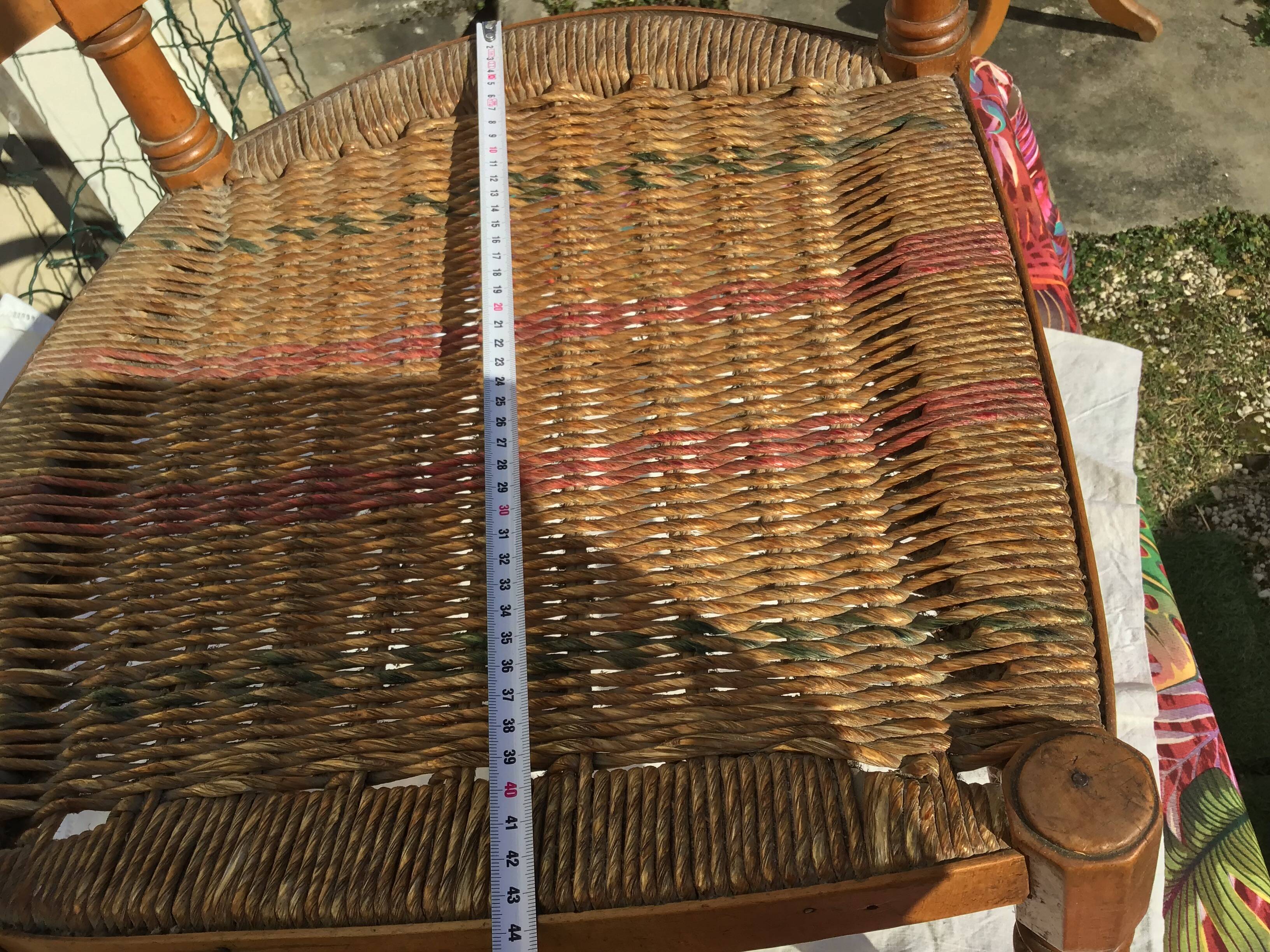 straw-style corner armchair