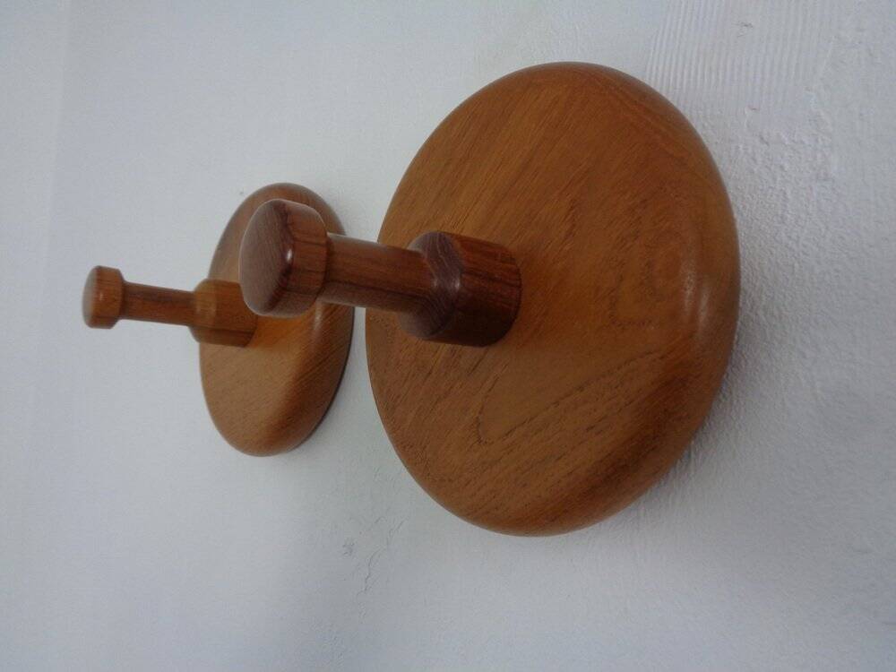 Danish Teak Hooks, 1960s, Set of 2