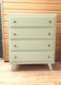 Vintage chest of drawers with 4 drawers, revamped in green.