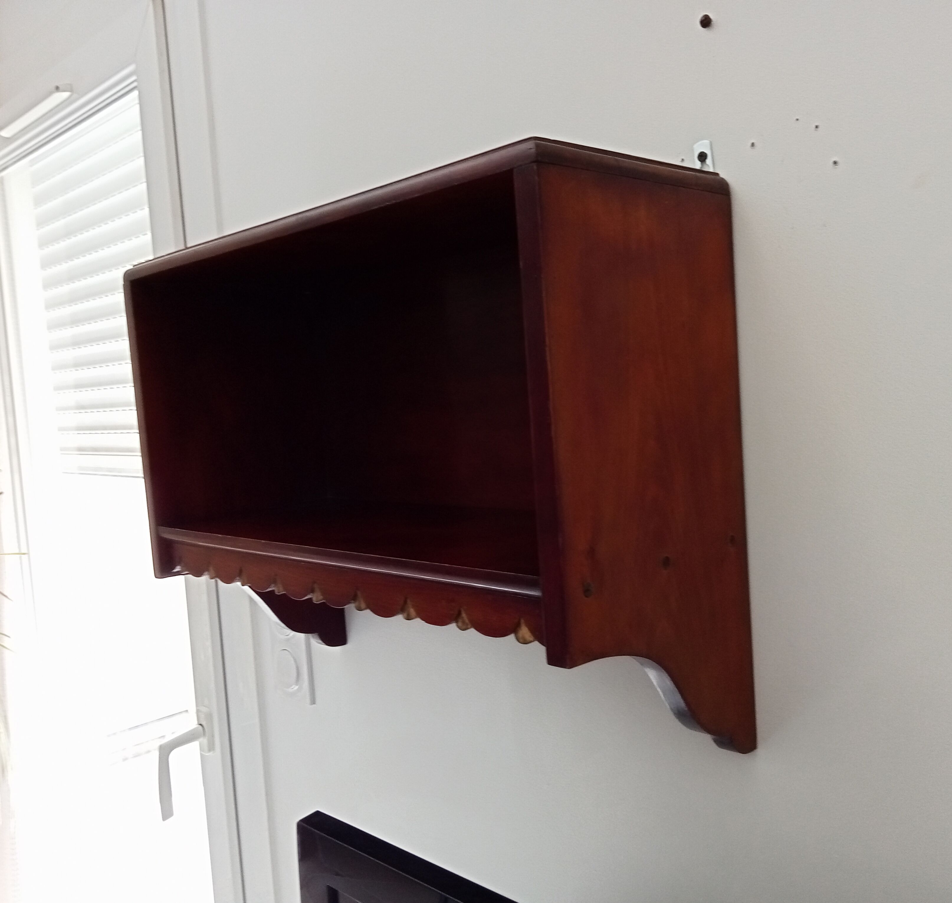 Vintage solid oak wall shelf