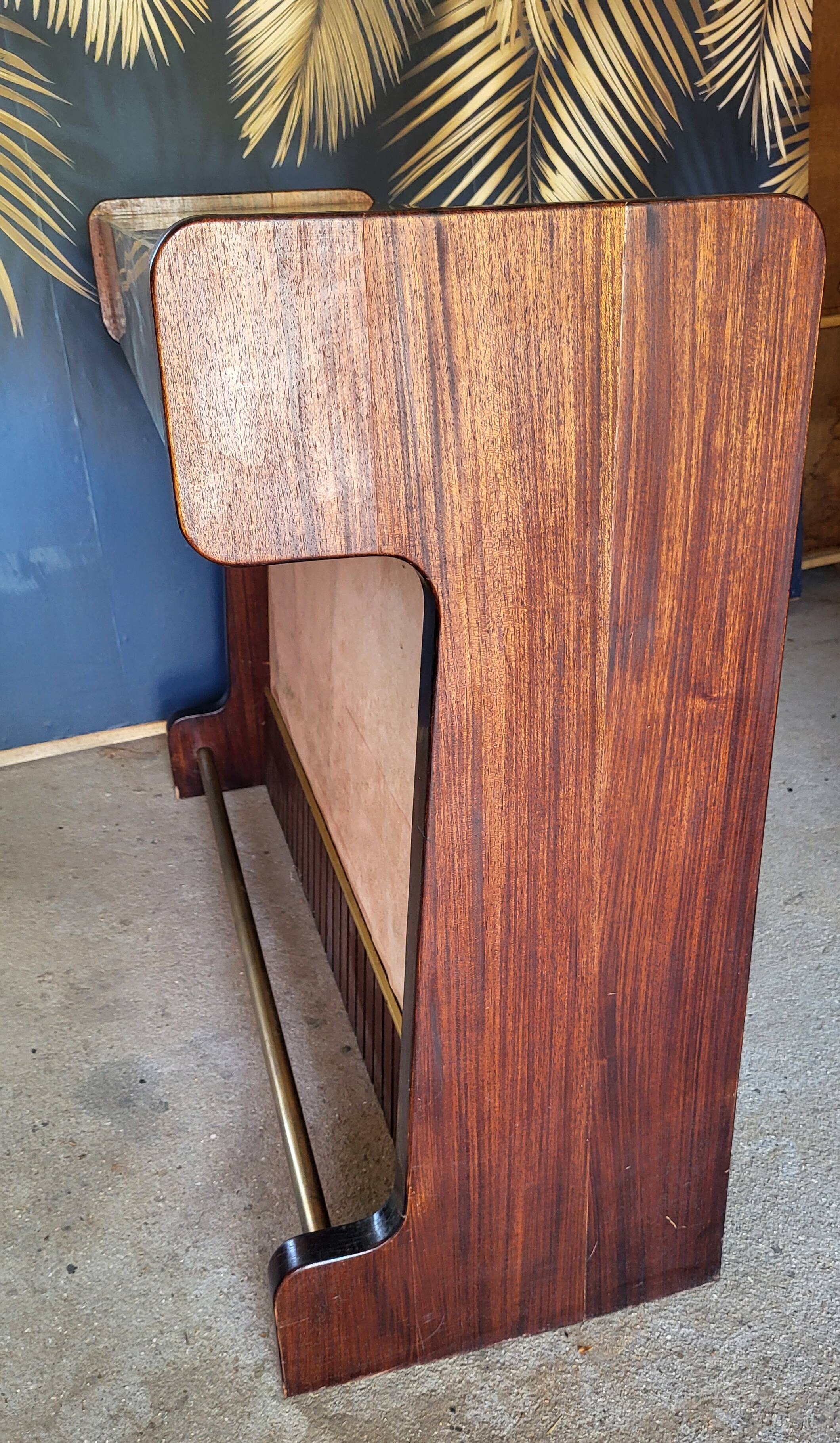 Palissandre and vintage brass bar counter from the 1960s.