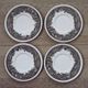Set of 4 saucers Quality Retired Villeroy & Boch Black/White Anjou Design 4656