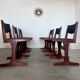 Set of 6 old Scandinavian chairs from the 60s, vintage teak