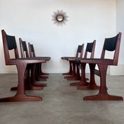 Set of 6 old Scandinavian chairs from the 60s, vintage teak