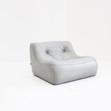 Fauteuil Kali en cuir gris de Michel Ducaroy pour Ligne Roset