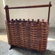 Scandinavian magazine door in wood and rattan