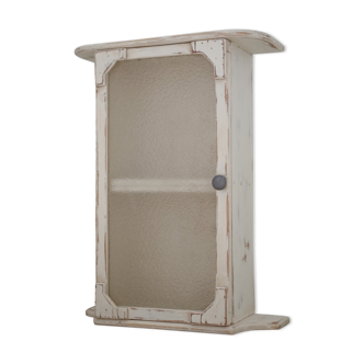 Cream white wood medicine cabinet